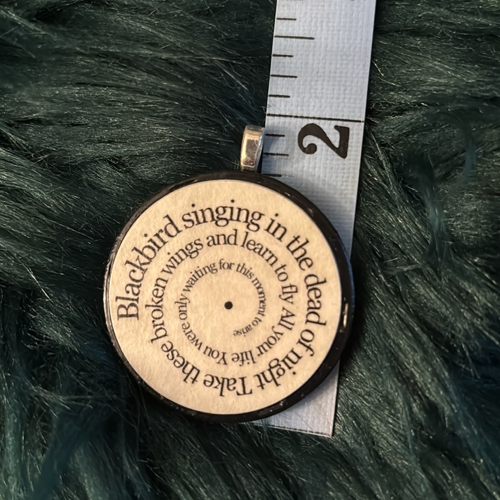 Blackbird Beatles song lyric pendant for necklace John Paul George Ringo - Picture 3 of 3